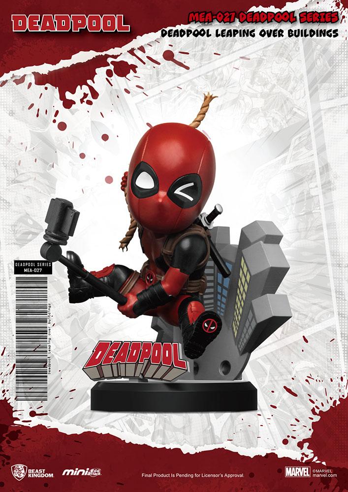 Deadpool Leaping Over Building Figure